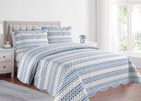 Copriletto Trapuntato Quilt Estivo Piumino 100gr/mq Disegno Pinsonic Sphere - Matrimoniale - Blu