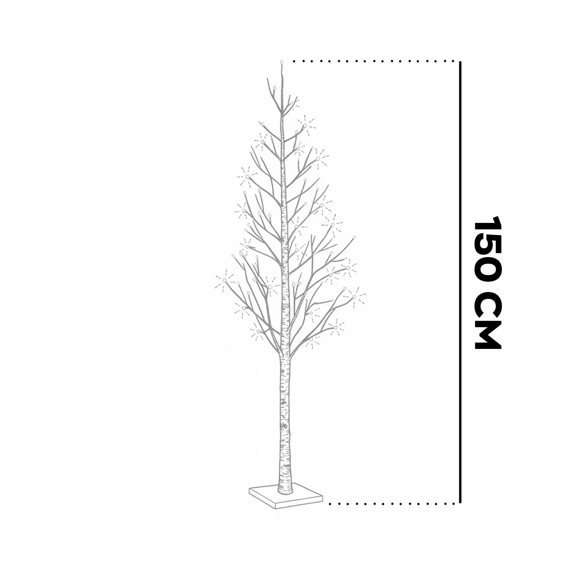 Gemini - Albero di Natale Spoglio Innevato H150 cm con 186 Luci LED