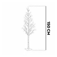 Gemini - Albero di Natale Spoglio Innevato H150 cm con 186 Luci LED