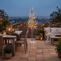 Gemini - Albero di Natale Spoglio Innevato H150 cm con 186 Luci LED