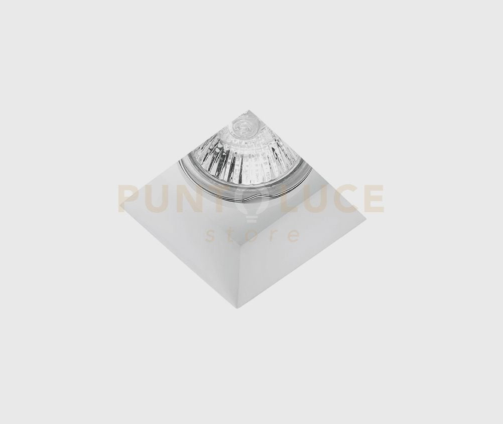 SIRIS faretto da Incasso 1 Luce in gesso bianco attacco GU10 9x9cm