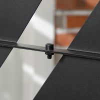 Schermo Esterno, Telaio in Acciaio Verniciato, Design con Silhouette di Foglia di Palma, 1,2 x 2 m, Nero