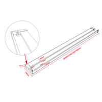 Mensola Doccia per Parete Doccia Walk in 120 cm Alluminio Nero Opaco Porta-asciugamani Adattabile Vetro da 8 mm