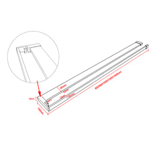 Mensola Doccia per Parete Doccia Walk in 120 cm Alluminio Nero Opaco Porta-asciugamani Adattabile Vetro da 8 mm