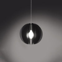 Sospensione Moderna Space Collection Polilux ® Fumè E Metallo Cromo 1 Luce E27