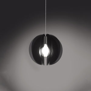 Sospensione Moderna Space Collection Polilux ® Fumè E Metallo Cromo 1 Luce E27