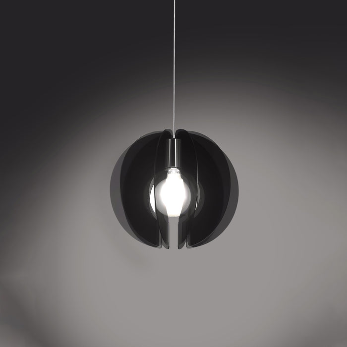 Sospensione Moderna Space Collection Polilux ® Fumè E Metallo Cromo 1 Luce E27