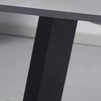 Tavolo da Pranzo per 4-6 persone con Piano Effetto Marmo, 140x80x76cm, Nero