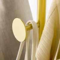 Appendiabiti con 2 Ganci per Ingresso, Camera da Letto e Soggiorno in Metallo e Marmo, 35x25x170 cm, Oro e Nero