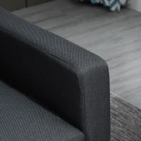 Divano Letto angolare con Rivestimento Effetto Lino, 197x139x91 cm, Grigio