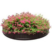 Letto per Orto Rialzato in HDPE, Fioriera da Esterno Rotonda, Φ123x21cm, Marrone