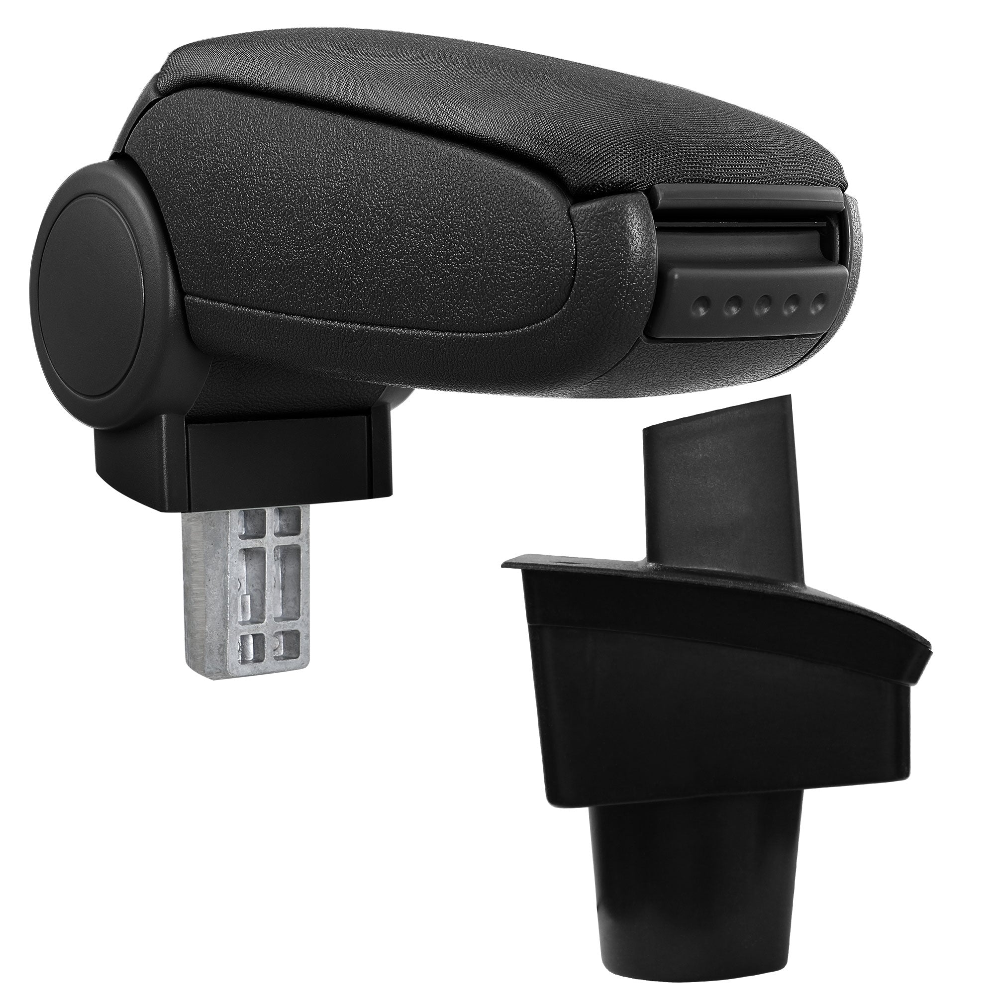 [pro.tec] Bracciolo centrale - Poggiabraccio con vano portaoggetti - imbottito - in tessuto - nero - VW Passat (B6 3C)