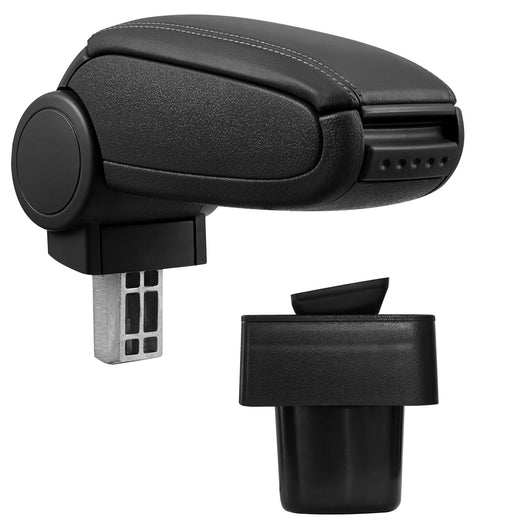 [pro.tec] Bracciolo centrale - Poggiabraccio con vano portaoggetti - imbottito - in similpelle - nero - Suzuki Swift