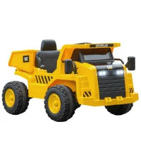 Camion Giocattolo Licenza Caterpillar con Telecomando, Fari, Secchio e Pala, 110x70.5x61.5 cm, Giallo