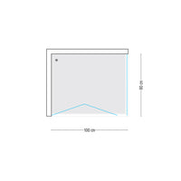 Cabina doccia 2 lati con porta a soffietto cristallo trasparente 100x80 cm