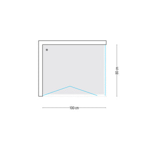 Cabina doccia 2 lati con porta a soffietto cristallo trasparente 100x80 cm