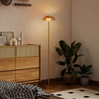 Lampada da terra LED 3000K con interruttore a pedale, ottone, 25 x 25 x 134 cm