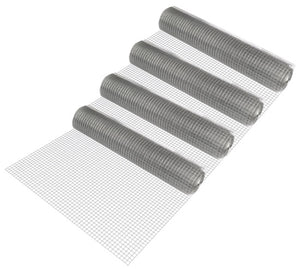 Rete Metallica in Rotolo da 25m Alta 1m Maglia Quadrata Rete in Acciaio per Recinzione - 4 Rotoli pro.tec