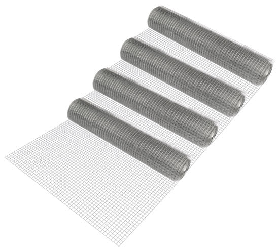 Rete Metallica in Rotolo da 25m Alta 1m Maglia Quadrata Rete in Acciaio per Recinzione - 4 Rotoli pro.tec