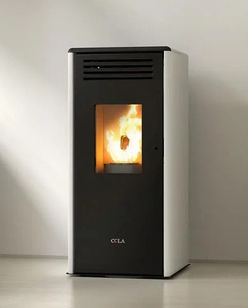 Stufa a Pellet Ventilata Anselmo Cola SMART 6,97 kW in Acciaio-Maiolica - Disponibile in Vari Colori