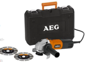 SMERIGLIATRICE 800 W CON DIAMETRO DISCO 125 MM - AEG - CON 2 DISCHI DIAMANTATI