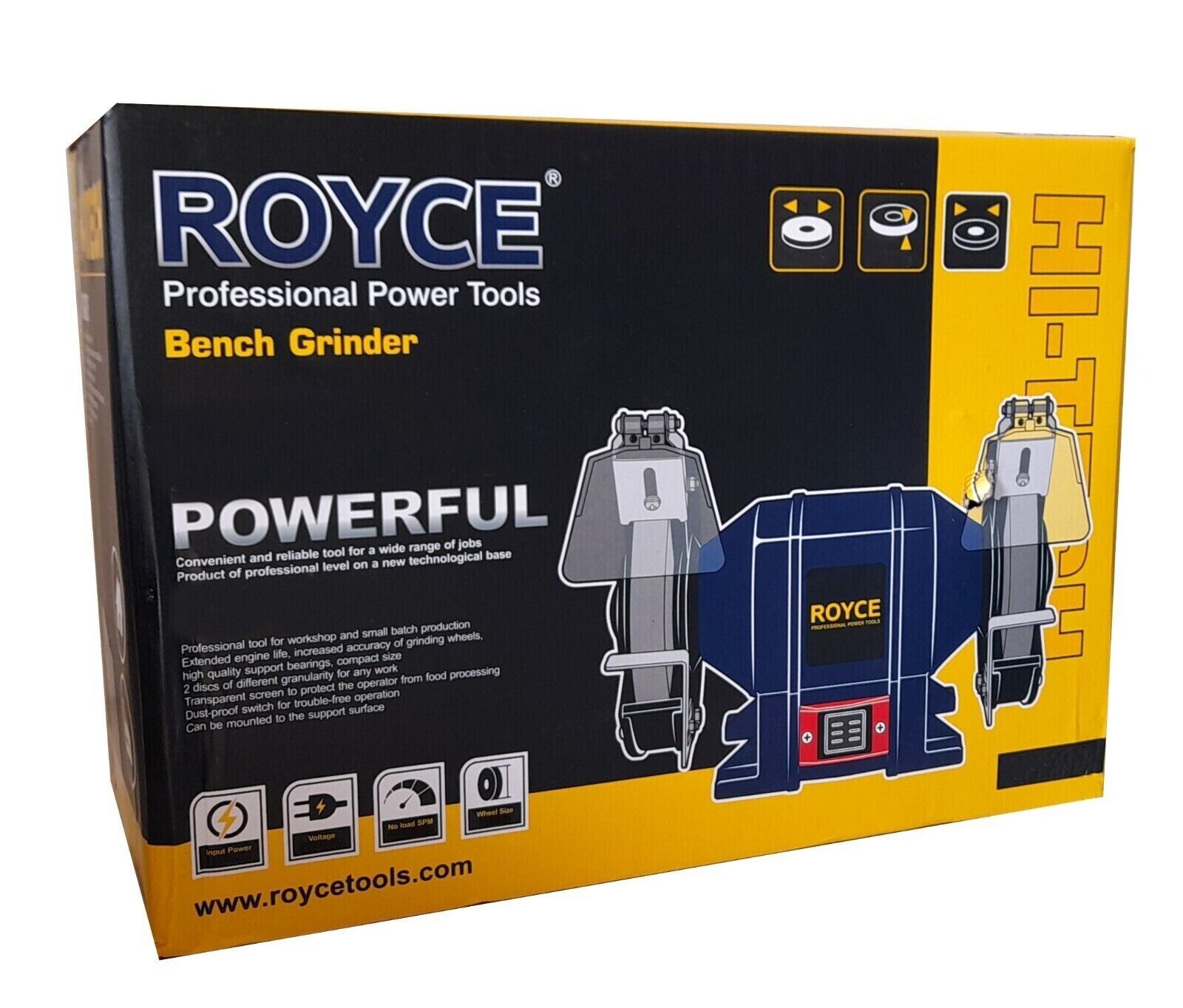 SMERIGLIATRICE MOLA DA BANCO 150W 2 DISCHI 2 PIETRE 125MM PROFESSIONALE RBG-125