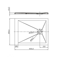 Piatto doccia antracite mineral marmo resina antiscivolo h4 cm *** misure l100 x p80 x h4 cm, confezione 1