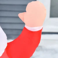 120cm Babbo Natale Gonfiabile e Gigante, Decorazione Natalizia Impermeabile da Esterno con Luci a LED
