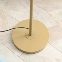 Lampada da Terra di Design, 40 W max, Piede in Acciaio Dorato, Paralume in Tessuto Crema, 25,5 x 25,5 x 157 cm, Oro e Beige