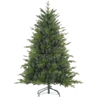 Albero di Natale 150 cm in Plastica Verde con Base in Metallo e 1309 Rami Ignifughi