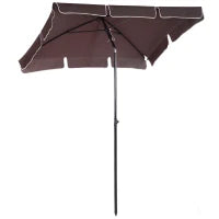 Ombrellone da Giardino Rettangolare e Regolabile con Palo in Alluminio, 2x1.3x2.5 m, Marrone e Nero