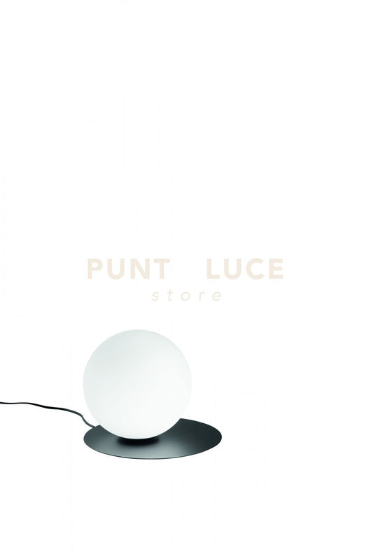 SNAIL  LUMETTO NERO CON SFERA OPALE BIANCA 1 LUCE ATTACCO G9 D.22CM