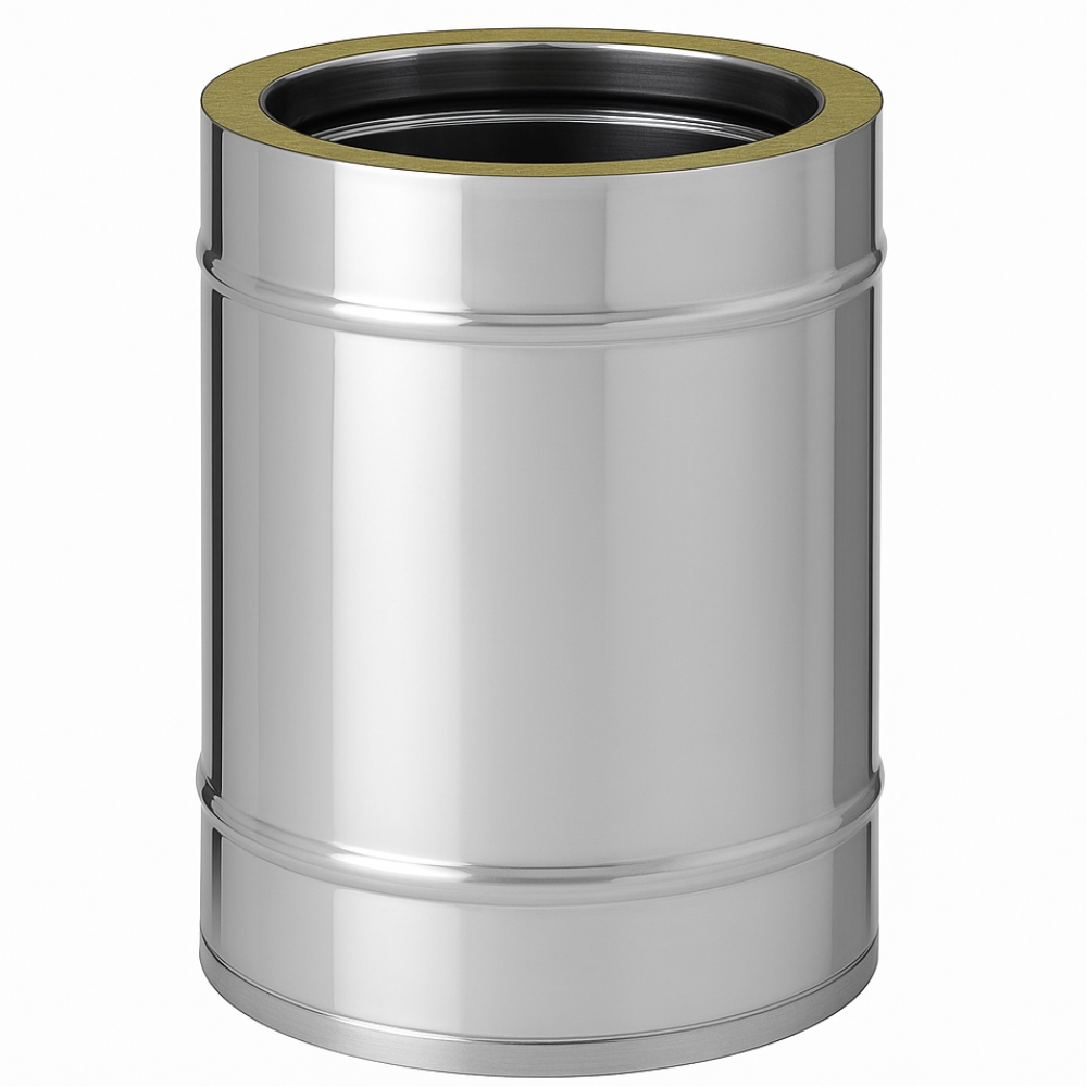 Elemento lineare doppia parete Ø 250/300 mm sp. 0,5 mm h. 500 mm canna fumaria