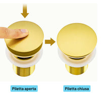 Miscelatore monocomando per bidet serie jazz installazione rapida con piletta click clack *** finitura- oro lucido, c...