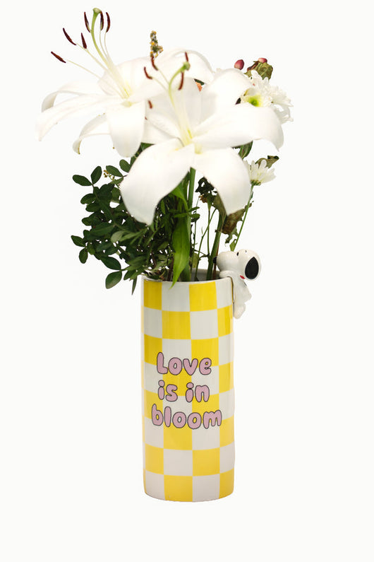 Vaso in ceramica con decorazione Peanuts Yellow