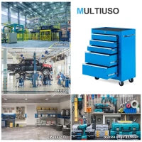 Carrello Porta Utensili Attrezzi Attrezzatura con Cassettiera Azzurro 61.5 x 33 x 82.5cm