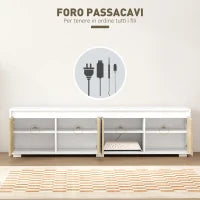 Set 2 Pezzi in Truciolato, Mobile TV max 70" 160x39x43 cm e Mobile Multiuso a Parete 80x35x40 cm