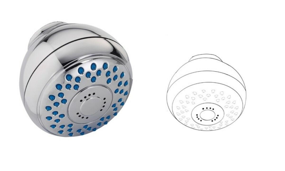 SOFFIONE DOCCIA A MURO DOCCETTA FISSA EFFETTO PIOGGIA A GETTI BRACCIO 15CM 69278