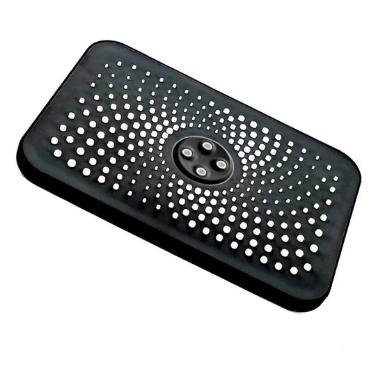 SOFFIONE DOCCIA RETTANGONGOLARE EFFETTO PIOGGIA 19 x 25.8cm NERO OPACACO 87127