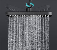 SOFFIONE DOCCIA RETTANGONGOLARE EFFETTO PIOGGIA 19 x 25.8cm NERO OPACACO 87127