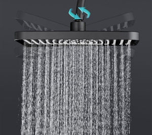 SOFFIONE DOCCIA RETTANGONGOLARE EFFETTO PIOGGIA 19 x 25.8cm NERO OPACACO 87127