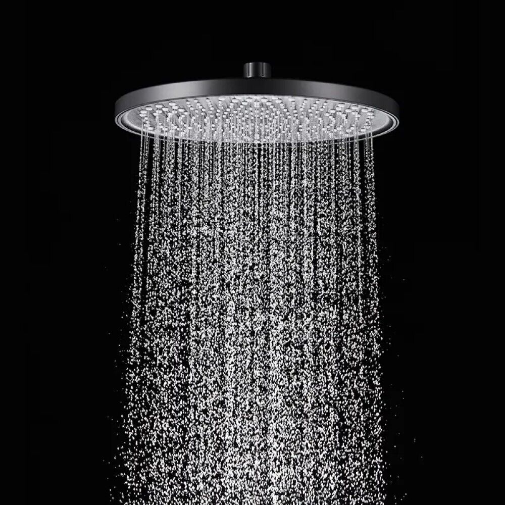 SOFFIONE DOCCIA TONDO MISCELATORE EFFETTO PIOGGIA 22,5 X 22,5 NERO OPACO  87131