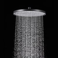 SOFFIONE DOCCIA TONDO MISCELATORE EFFETTO PIOGGIA 22,5 X 22,5 NERO OPACO  87131