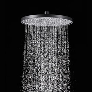 SOFFIONE DOCCIA TONDO MISCELATORE EFFETTO PIOGGIA 22,5 X 22,5 NERO OPACO  87131