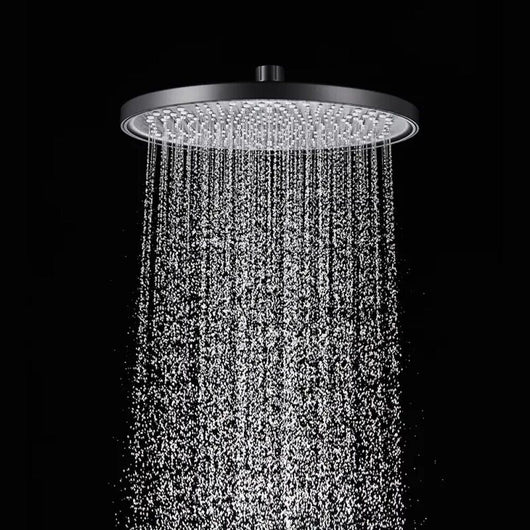 SOFFIONE DOCCIA TONDO MISCELATORE EFFETTO PIOGGIA 22,5 X 22,5 NERO OPACO  87131