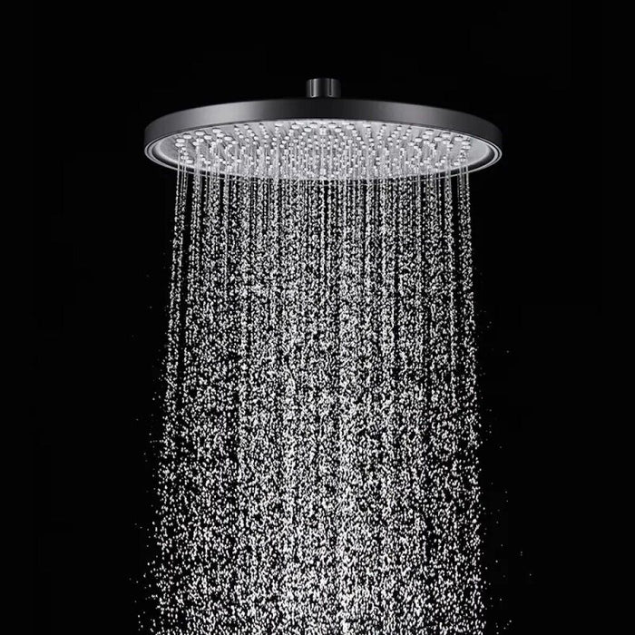 SOFFIONE DOCCIA TONDO MISCELATORE EFFETTO PIOGGIA 22,5 X 22,5 NERO OPACO  87131