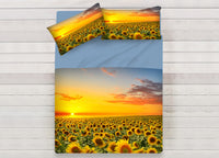 Lenzuola Copriletto Letto Sogni D'oro 100% Cotone Disegno Girasoli D73 - Matrimoniale - Girasoli D73