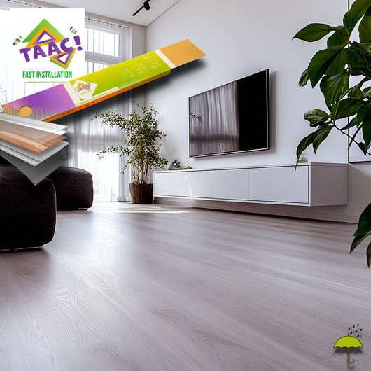 TAAC! il Pavimento SPC in Polvere di Pietra Fast-click 5mm (sp.4+1) HI-RES 1220x228mm mod. SOLE