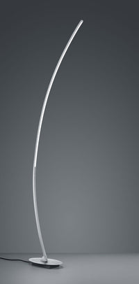 SOLO PIANTANA LED 11W 1200lm, 3000K CURVA ALLUMINIO SPAZZOLATO H. 150CM CON INTERRUTTORE  A PEDALE