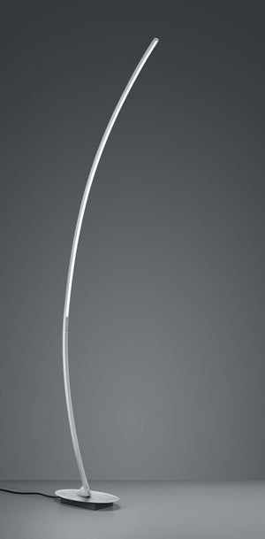 SOLO PIANTANA LED 11W 1200lm, 3000K CURVA ALLUMINIO SPAZZOLATO H. 150CM CON INTERRUTTORE  A PEDALE